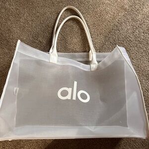 ALO Yoga White Mesh Tote Bag